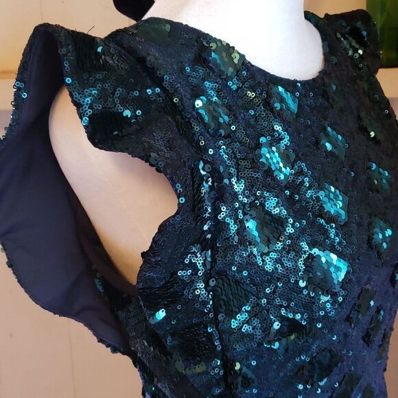 Zara Green Sequin Mini Dress - Picture 2 of 15